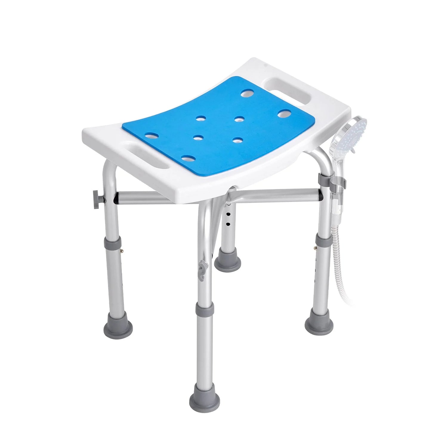 VEVOR Shower Chair for inside Shower, Adjustable Height Shower Stool with Crossbar Support, Shower Seat for Shower Tub, Non-Slip Bench Bathtub Stool Seat for Elderly Disabled Adults Handicap, 500 Lbs