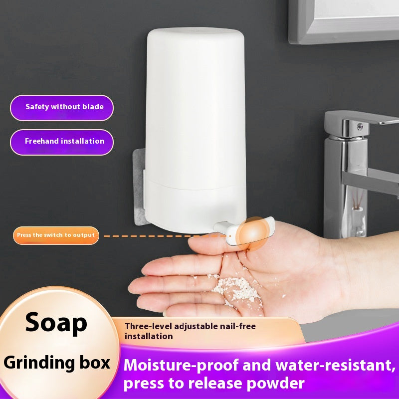 Soap Grinder Dispenser Soap Box Wall Mounted Dry Organizer Box Soap Powder Grinding Box for Restaurant Kitchen Office Gyms Hotel