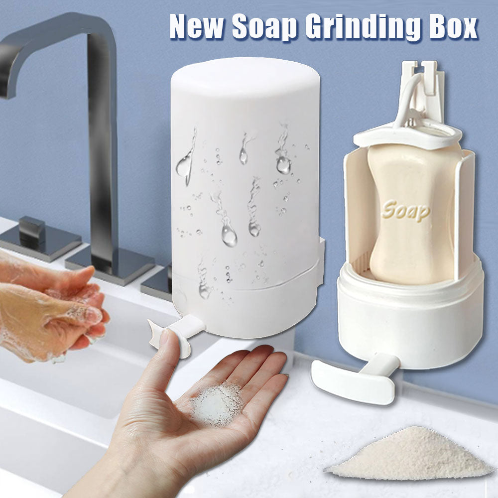 Soap Grinder Dispenser Soap Box Wall Mounted Dry Organizer Box Soap Powder Grinding Box for Restaurant Kitchen Office Gyms Hotel