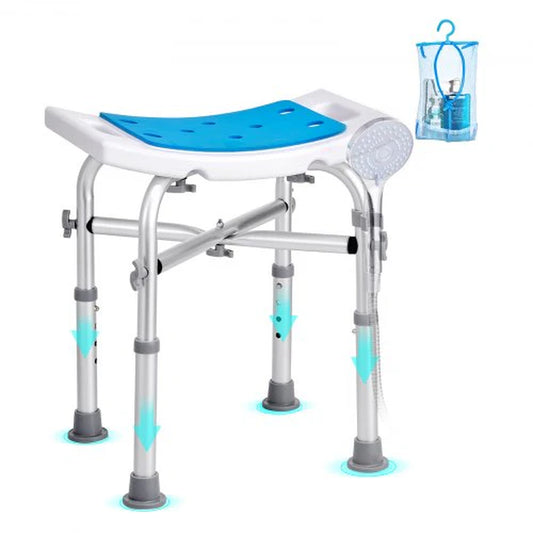 VEVOR Shower Chair for inside Shower, Adjustable Height Shower Stool with Crossbar Support, Shower Seat for Shower Tub, Non-Slip Bench Bathtub Stool Seat for Elderly Disabled Adults Handicap, 500 Lbs